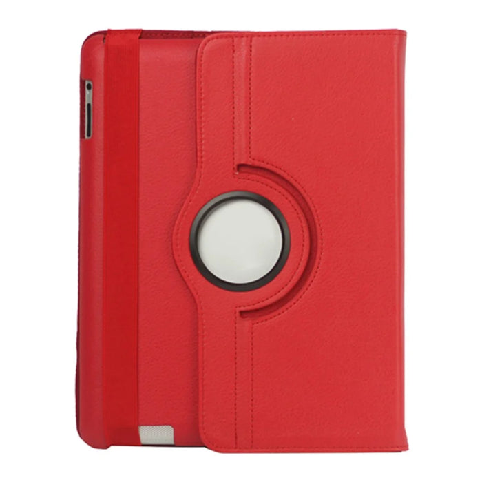 360 Degree Rotating Litchi Surface Leather Case Cover with Stand for iPad 2 / 3 / 4 - Red - 7