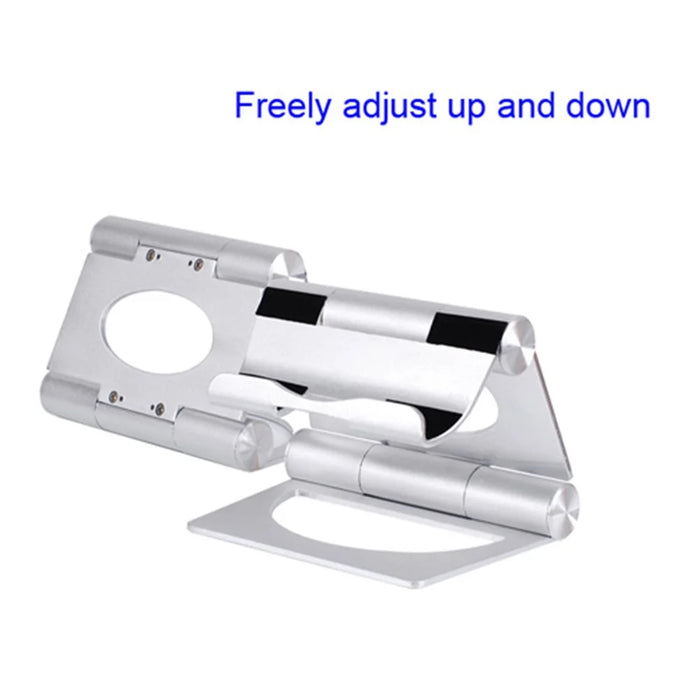 Solid Aluminum Folding Pivot Stand Holder for Apple iPad / Tablet PC / Cell Phone - Silver Color - 6