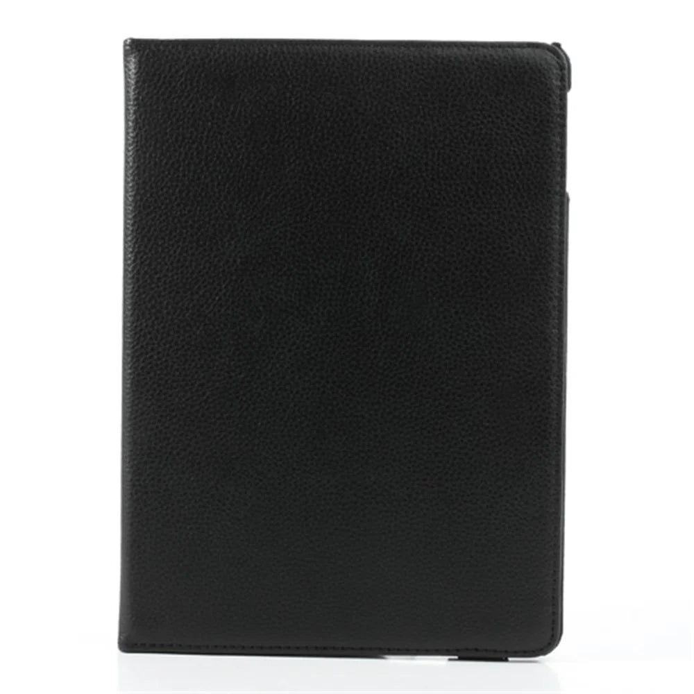 360 Degree Rotating Litchi Leather Folio Case for iPad Air (2013) Tablet Case Accessory - Black - 2