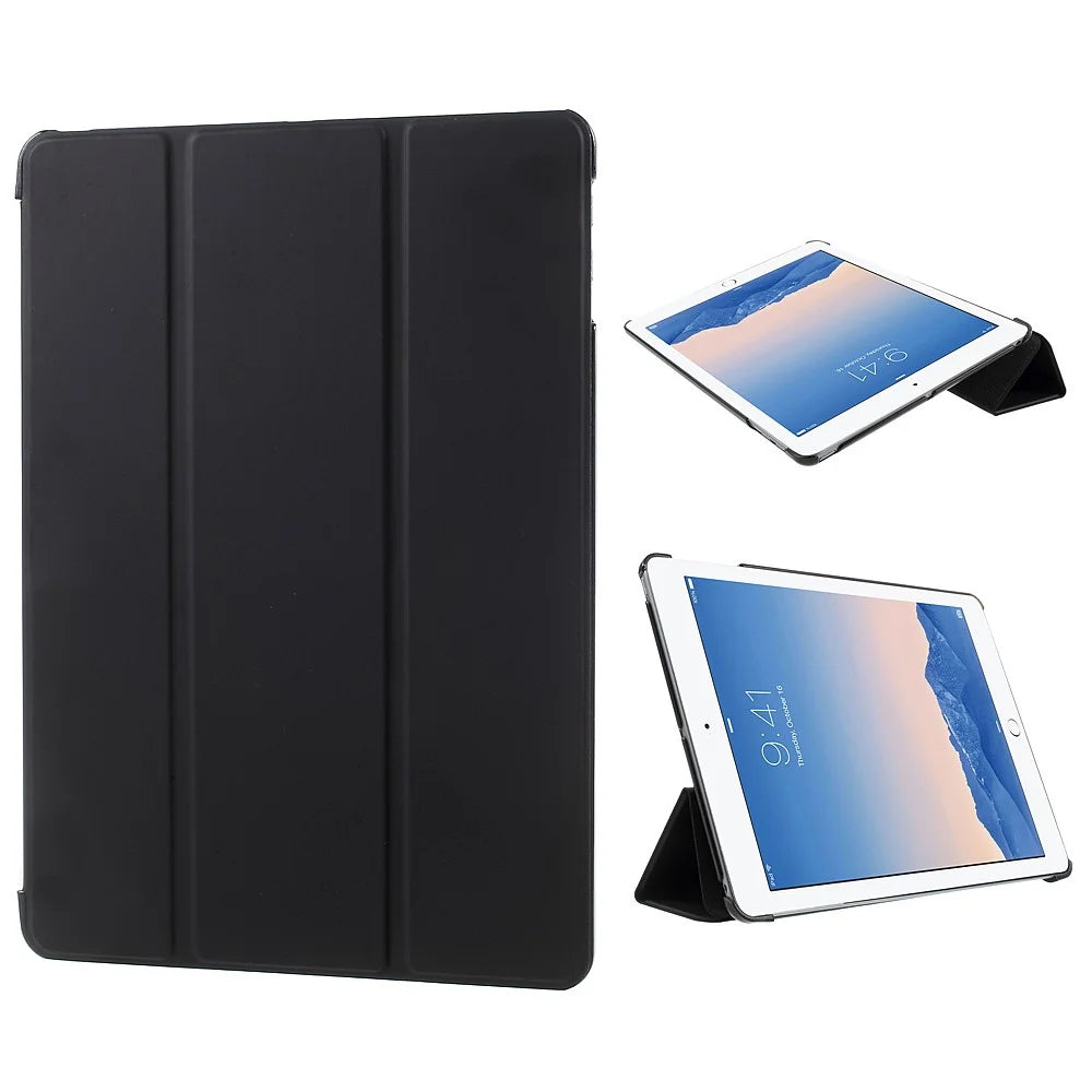 Black Tri-Fold Stand PU Leather Case for iPad Air - 1