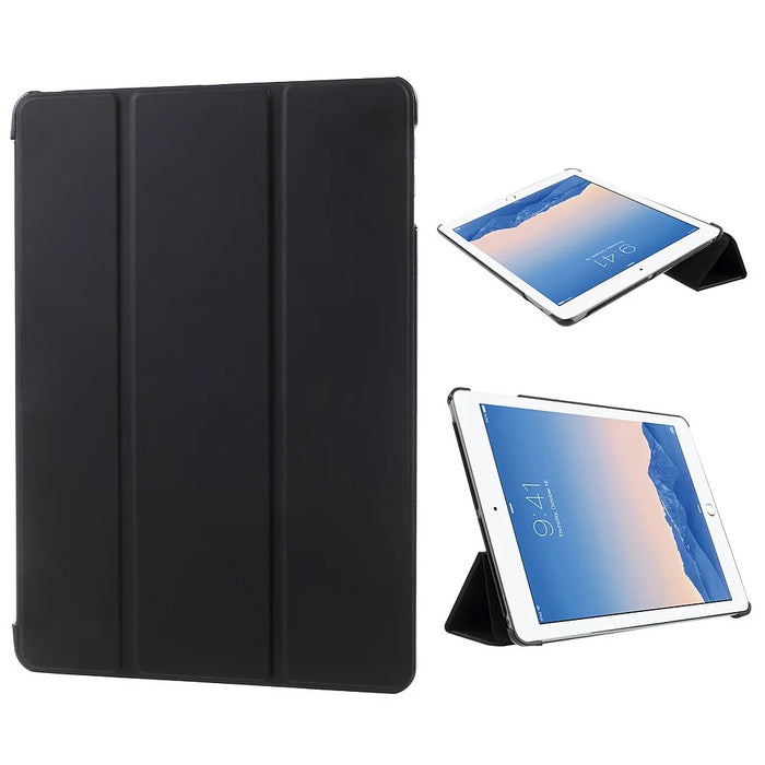 Black Tri-Fold Stand PU Leather Case for iPad Air - 1