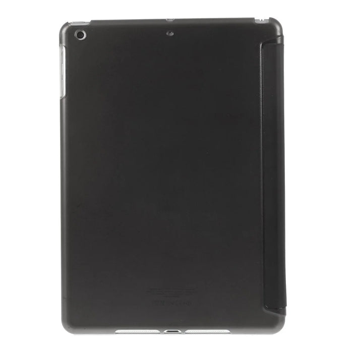 For iPad Air (2013) Protective Case Shockproof Shell PU Leather Tablet Three-fold Stand Cover Support Auto Wake/Sleep - Black - 3