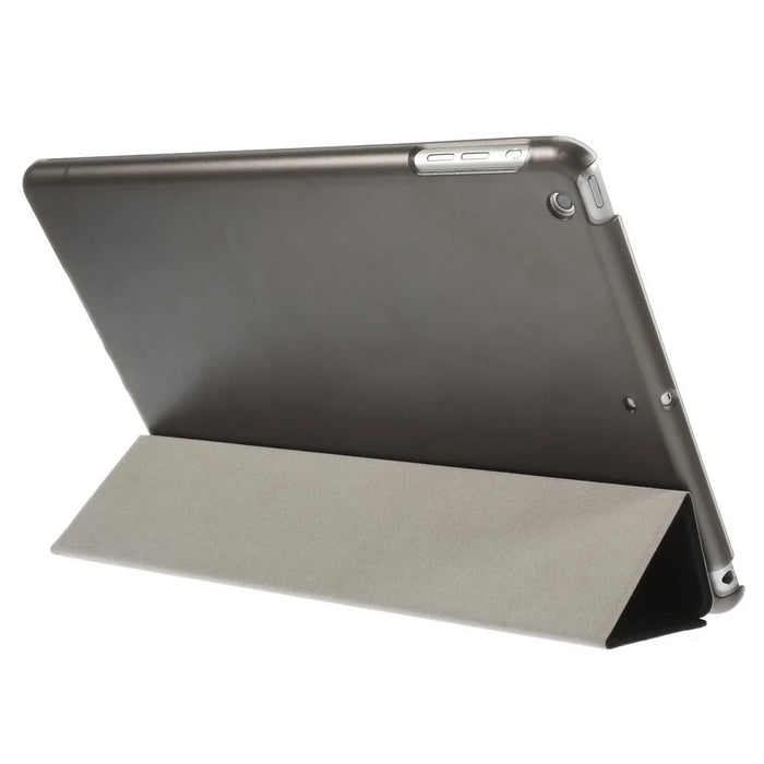 For iPad Air (2013) Protective Case Shockproof Shell PU Leather Tablet Three-fold Stand Cover Support Auto Wake/Sleep - Black - 6