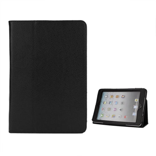 Lychee Skin PU Leather Stand Case Cover for iPad Mini / iPad Mini Retina - Black - 1