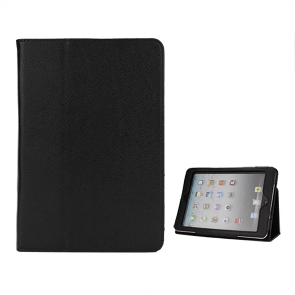 Lychee Skin PU Leather Stand Case Cover for iPad Mini / iPad Mini Retina - Black - 1