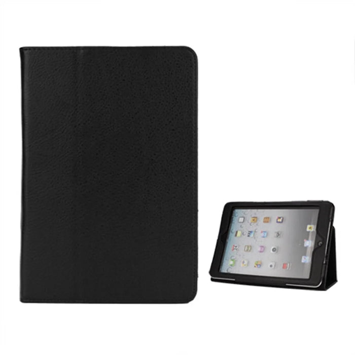 Lychee Skin PU Leather Stand Case Cover for iPad Mini / iPad Mini Retina - Black - 1