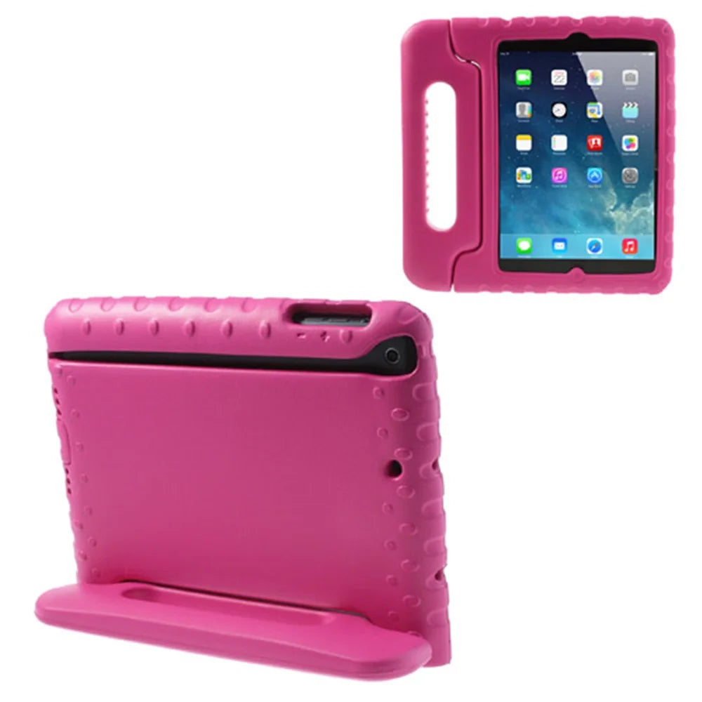 Hand-Held Kids Non-Toxic EVA Foam Protective Stand Tablet Case for iPad Mini 1 2 3 - Rose - 1