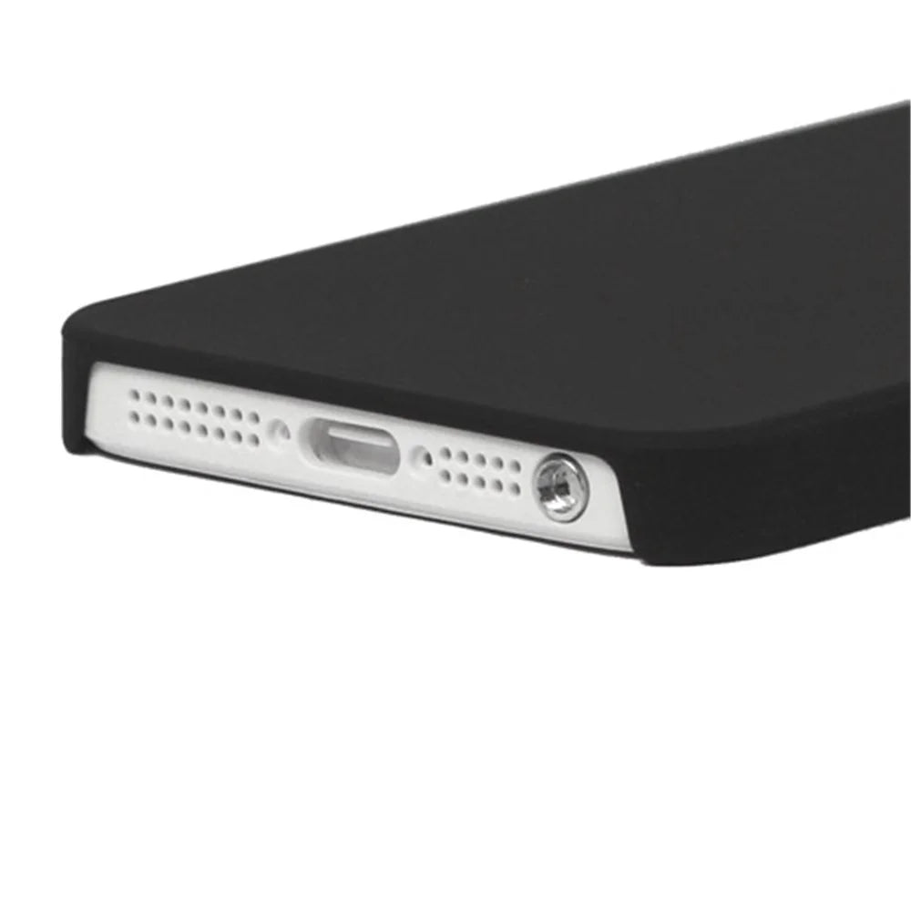 Rubberized Matte Hard Back Case for iPhone SE 5s 5 - Black - 3