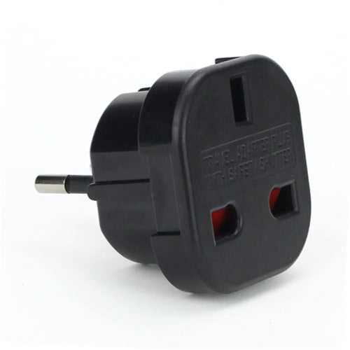 UK to EU AC Travel Power Socket Plug Adapter Converter - Black - 1