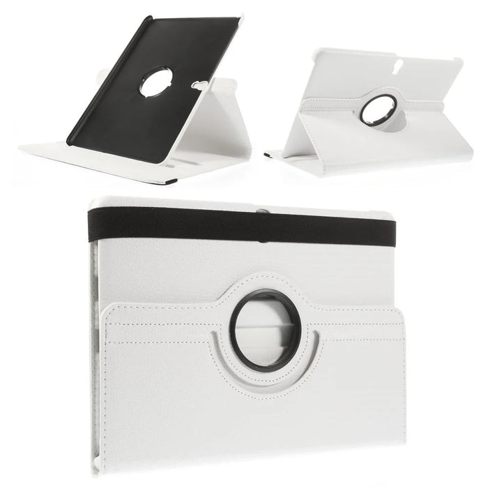 Rotary Stand Litchi Grain Smart Leather Cover for Samsung Galaxy Tab S 10.5 T800 - White - 1