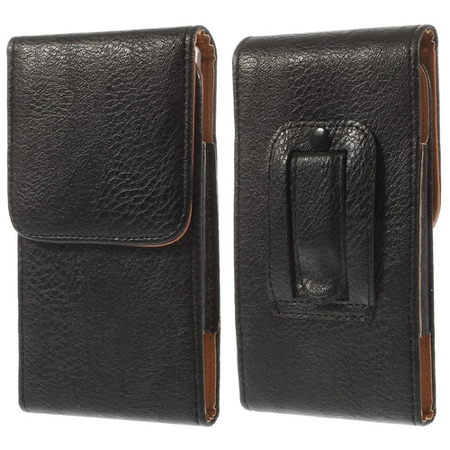 Elephant Skin Leather Magnetic Belt Pouch Shell for Samsung Galaxy S9 S8/ S7 edge Etc, Size: 14.7 x 7.8 x 1.3cm - Black - 1