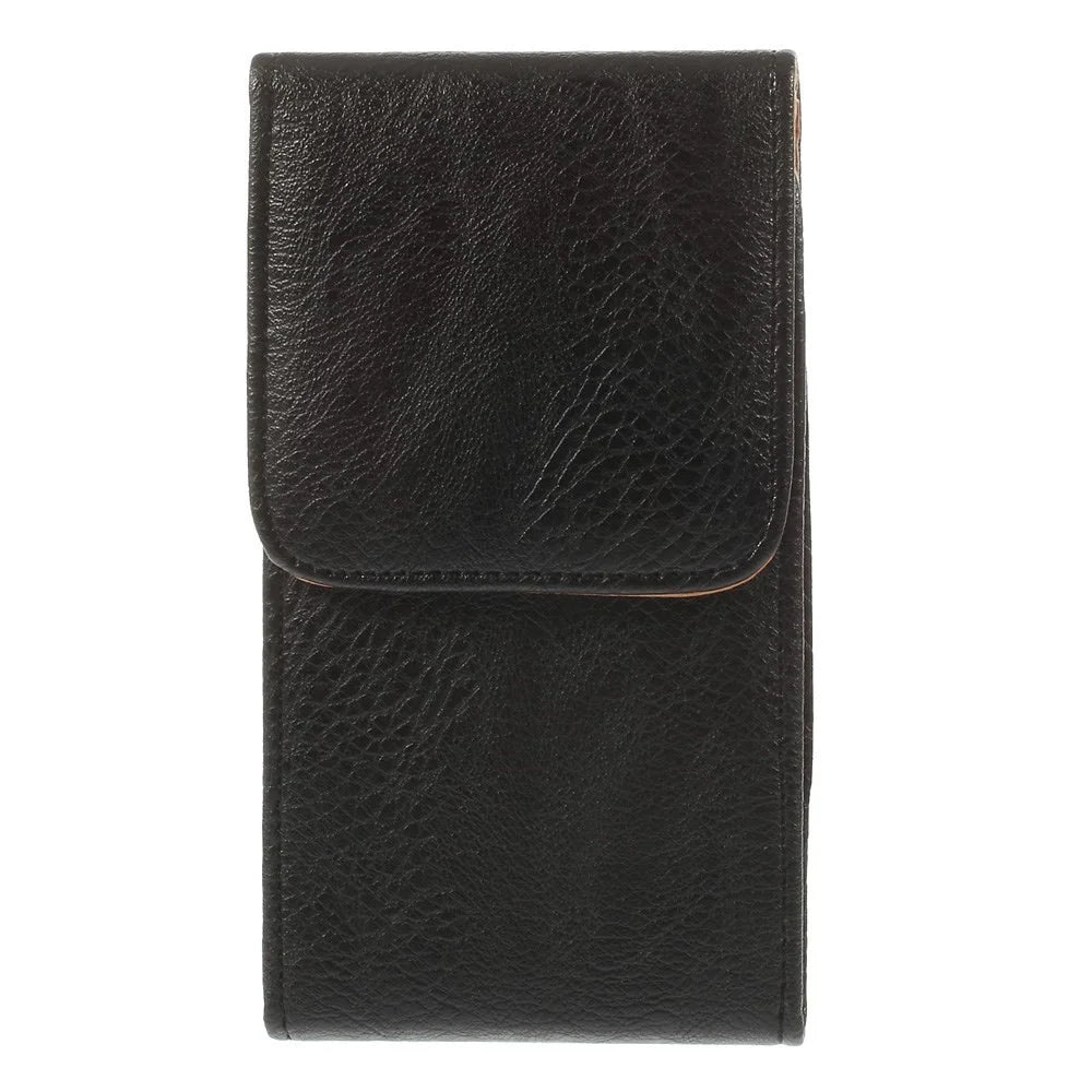 Elephant Skin Leather Magnetic Belt Pouch Shell for Samsung Galaxy S9 S8/ S7 edge Etc, Size: 14.7 x 7.8 x 1.3cm - Black - 2