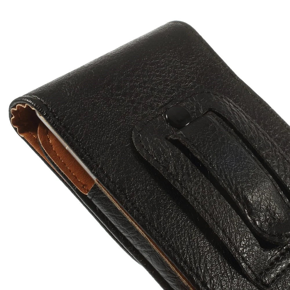 Elephant Skin Leather Magnetic Belt Pouch Shell for Samsung Galaxy S9 S8/ S7 edge Etc, Size: 14.7 x 7.8 x 1.3cm - Black - 4