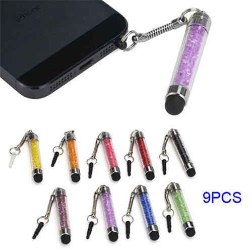 9PCS Rhinestones Inlaid Capacitive Stylus Touch Pen for iPhone 5 iPad Mini iPad 4 Samsung Nokia HTC - 1