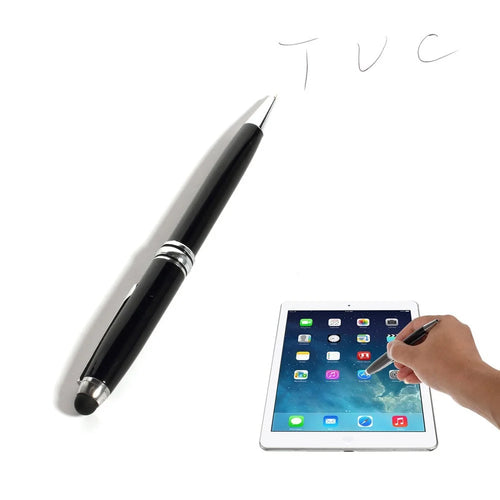 Black 2-in-1 Stylus Touch Pen + Ballpoint Pen for iPhone 6 iPad Samsung Sony HTC - 1