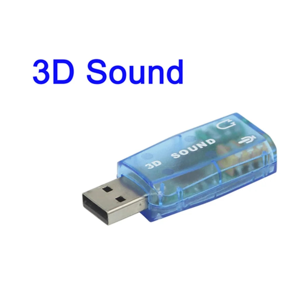USB 2.0 to 3D Audio Sound Card Adapter Virtual 5.1 Channel - 1