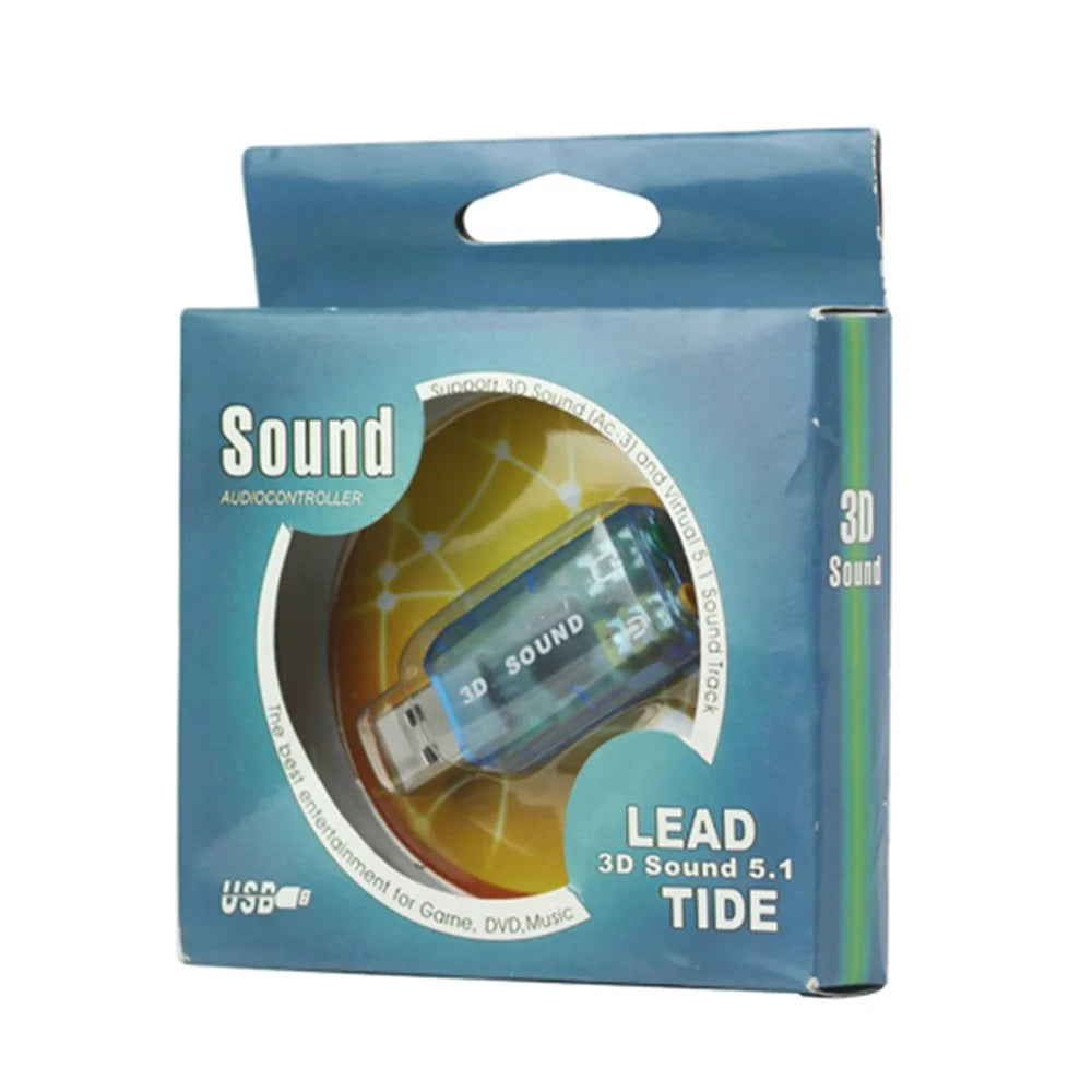 USB 2.0 to 3D Audio Sound Card Adapter Virtual 5.1 Channel - 5