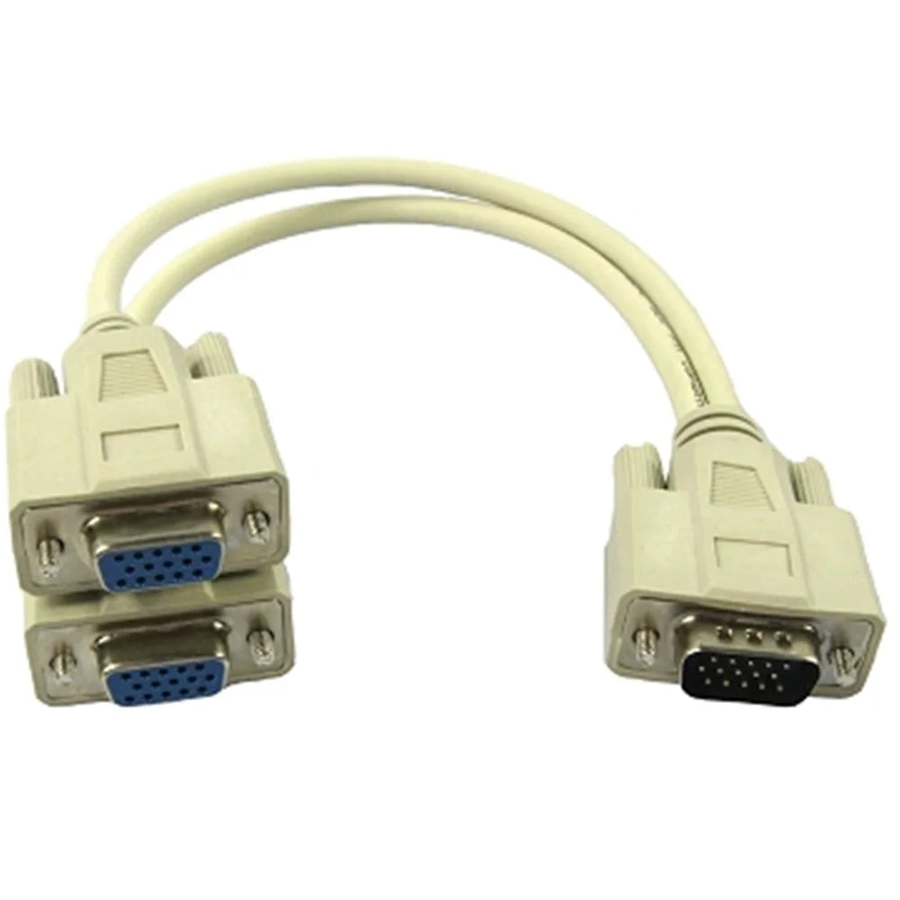 2 into 1 Monitor PC VGA Y Splitter Cable - 1