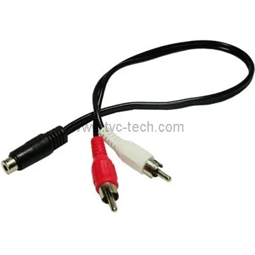 3.5mm female stereo jack to 2 male RCA plugs cable;0.5M without alone packing - 2