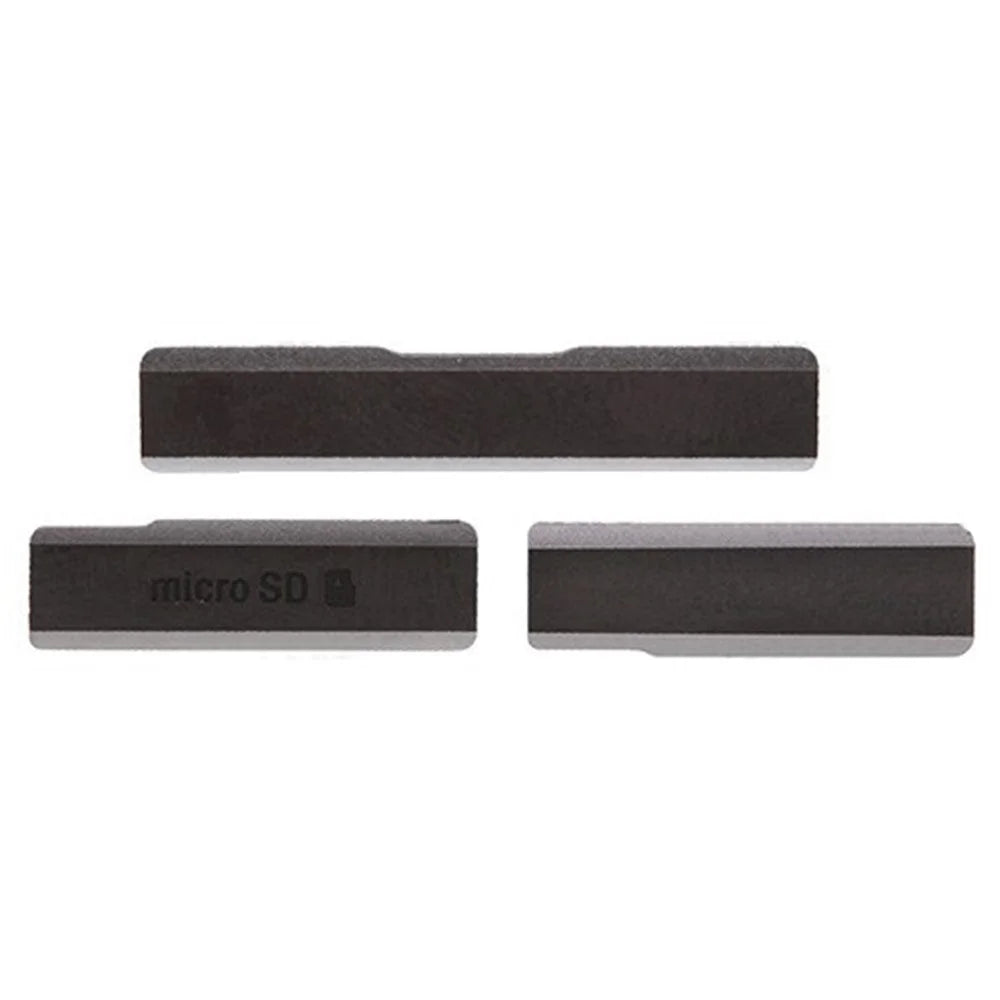 OEM for Sony Xperia Z1 L39h C6903 Honami MicroSD Card Cap + SIM Card Cap + Charging Port Cover - Black - 1