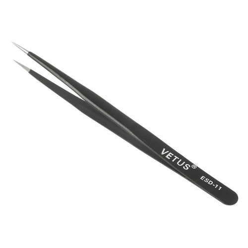 VETUS ESD-11 Anti-Static Fine Tip Straight Stainless Steel Tweezer Repair Tool, Length: 140mm - 1
