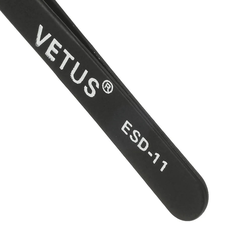 VETUS ESD-11 Anti-Static Fine Tip Straight Stainless Steel Tweezer Repair Tool, Length: 140mm - 4