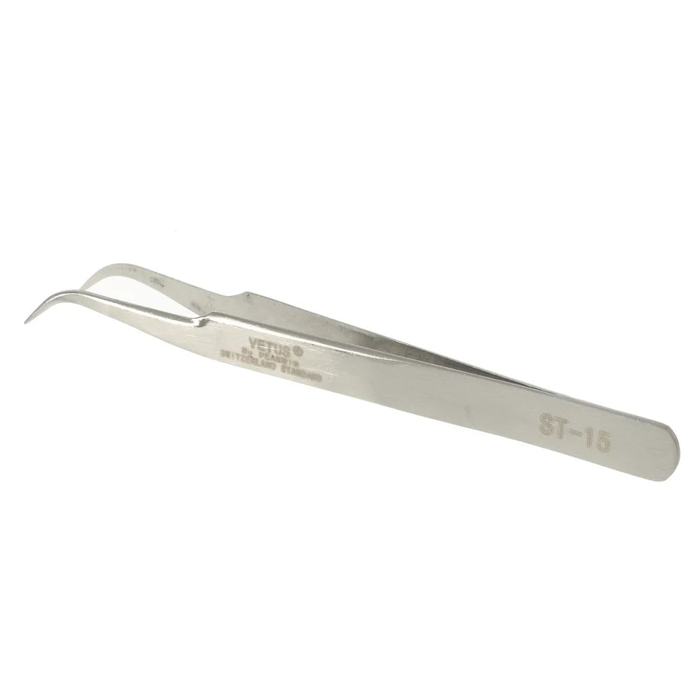 VETUS ST-15 High Precision Stainless Steel Curved Tweezer Repair Tool, Length: 120mm - 1