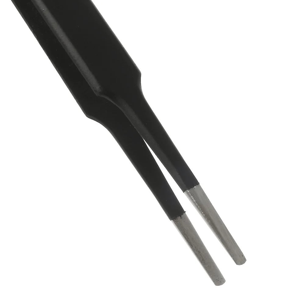 VETUS ESD-13 Anti-Static Stainless Steel Flat and Round Tweezer Repair Tool, Length: 120mm - 3