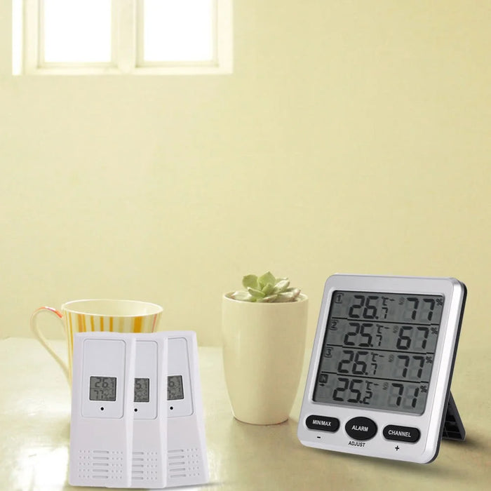 433MHz Wireless 8-Channel LCD Digital Comfort Level Alarm Function with Three Remote Sensors Thermometer Hygrometer - 3