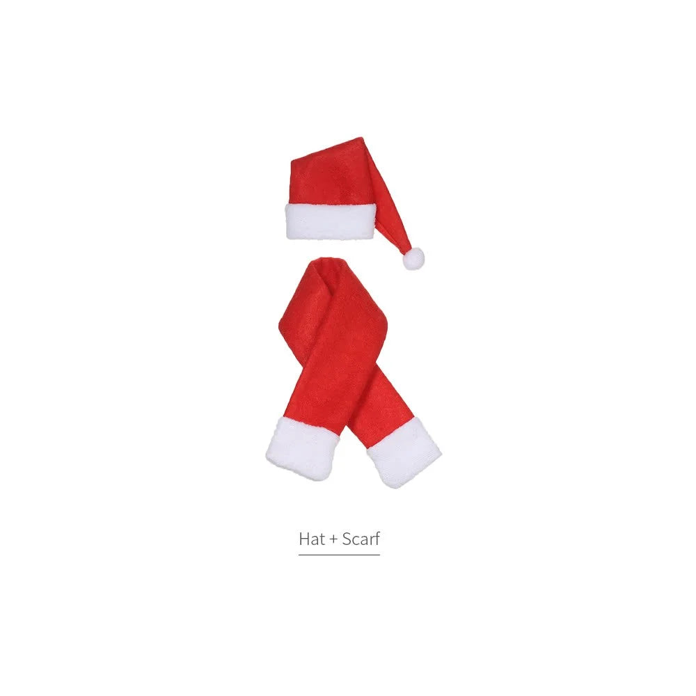 Christmas Wine Bottle Cover X'mas Champagne Gift Wrap Clothes Christmas Party Decoration - Hat and Scraf - 3