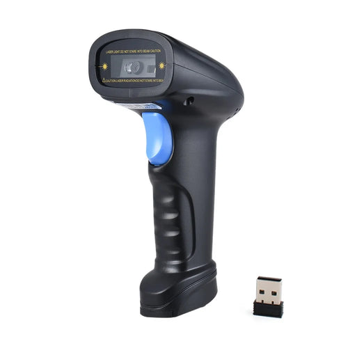 2.4G 1D / 2D / QR Barcode Scanner Bar Code Wireless Reader with USB Receiver - Black - 1