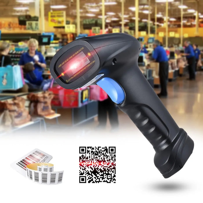 2.4G 1D / 2D / QR Barcode Scanner Bar Code Wireless Reader with USB Receiver - Black - 4