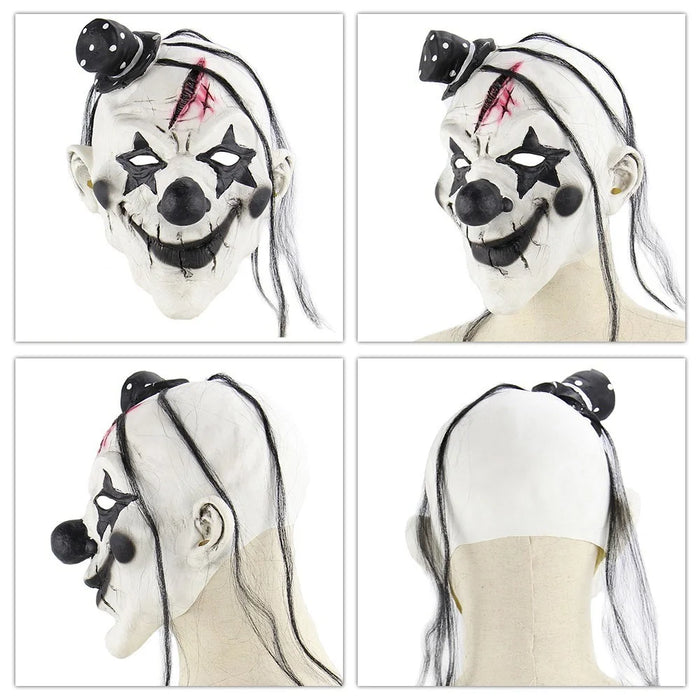 Full Head Creepy Clown Mask Made of Latex for Horror Effect - 6