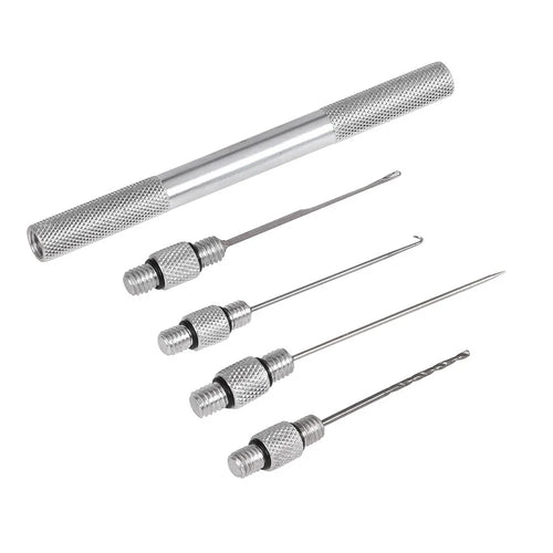 Fishing Baiting Needle Set 5-in-1 Aluminum Alloy Carp Fishing Rigging Needle Stringer Drill Hooks Fishing Bait Needle Tool - 1
