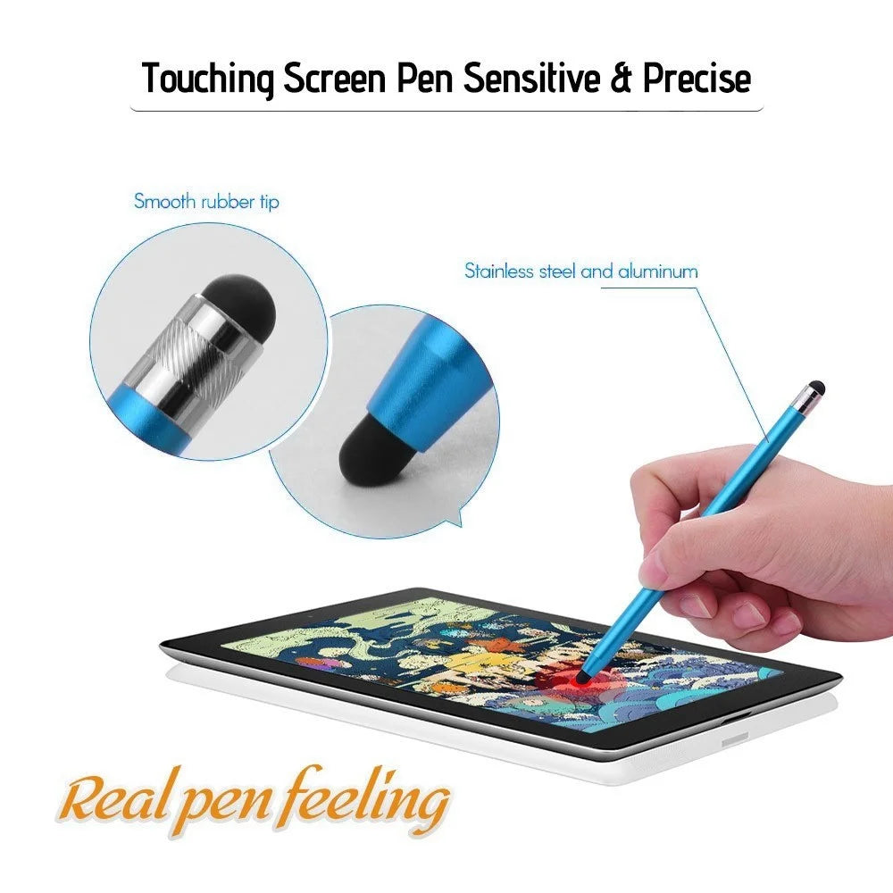 [4pcs] Universal 2-in-1 Sensitive Touchscreen Stylus Pens for Tablet and Smartphones with Capacitive Screen - Black / Baby Blue - 6