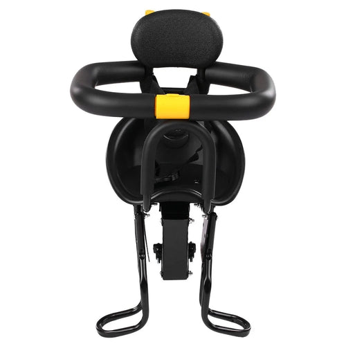 Safety Child Bicycle Seat Bike Front Baby Seat Kids Saddle with Foot Pedals Support Back Rest - Black - 1