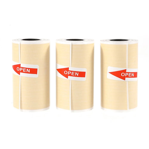Self-adhesive Printable Color Sticker Paper Roll Direct Thermal Paper - Three Roll Yellow - 1