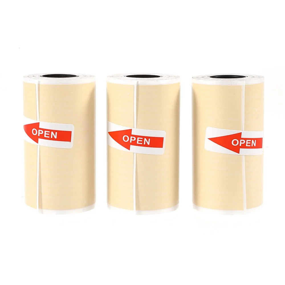 Self-adhesive Printable Color Sticker Paper Roll Direct Thermal Paper - Three Roll Yellow - 1