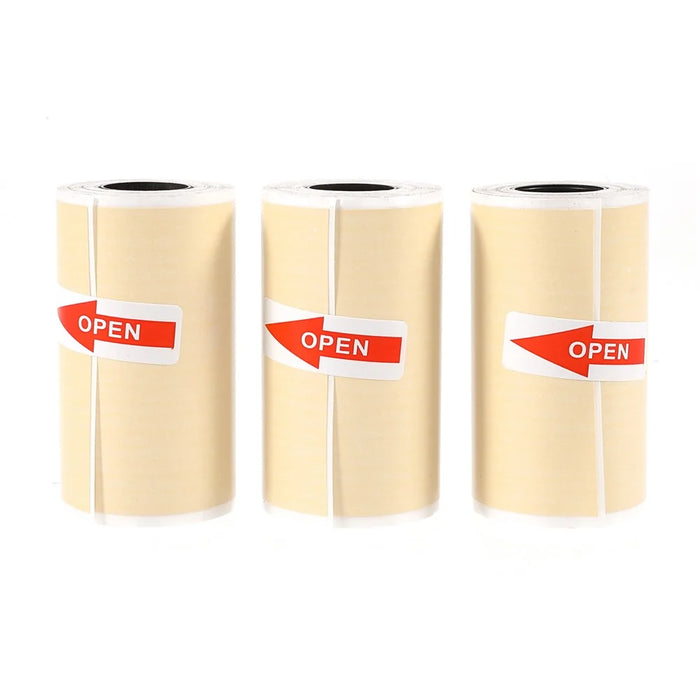 Self-adhesive Printable Color Sticker Paper Roll Direct Thermal Paper - Three Roll Yellow - 1