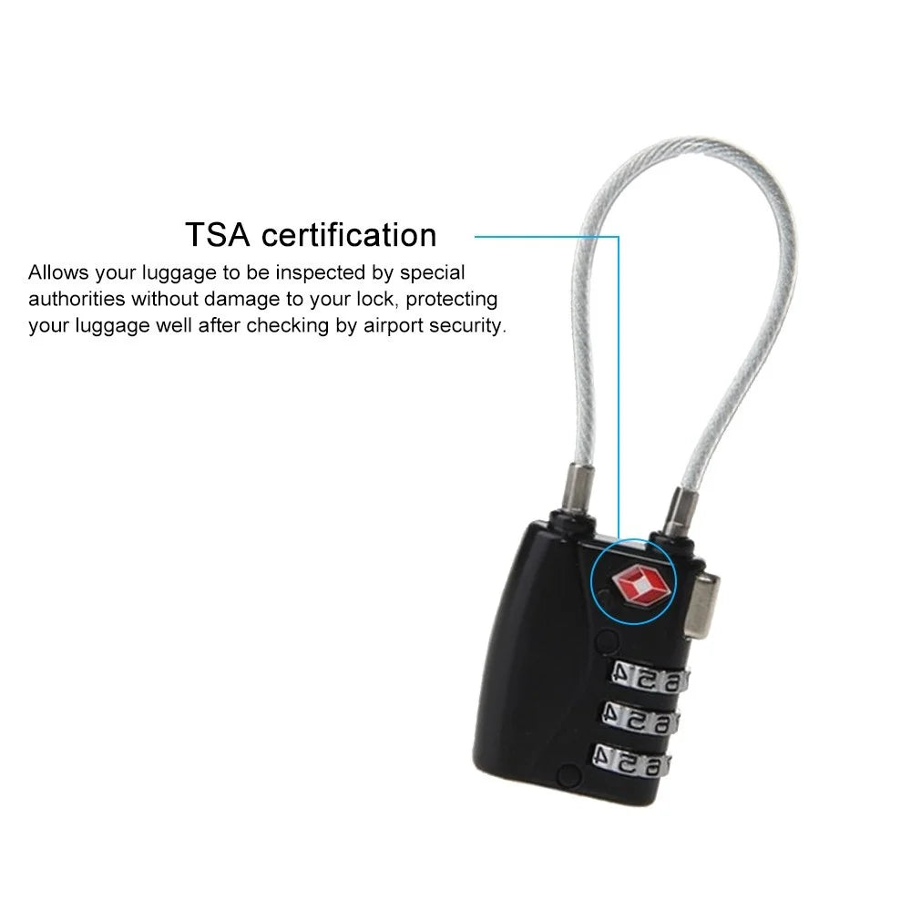 Resettable 3 Digit Combination Customs Password Padlock / TSA Lock TSA719 - Silver - 6