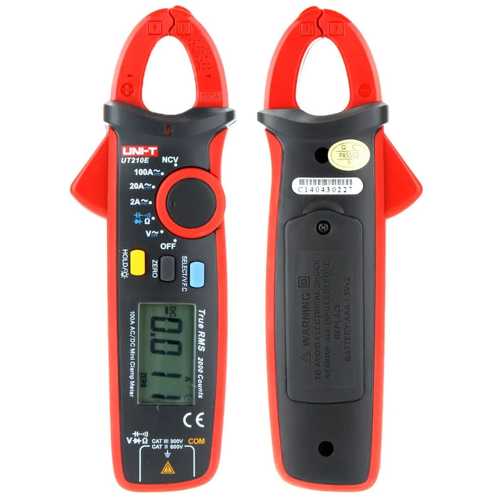 Mini Portable LCD Display UNI-T UT210E True RMS AC/DC Current Digital Clamp Meter w/ Capacitance Tester - 2