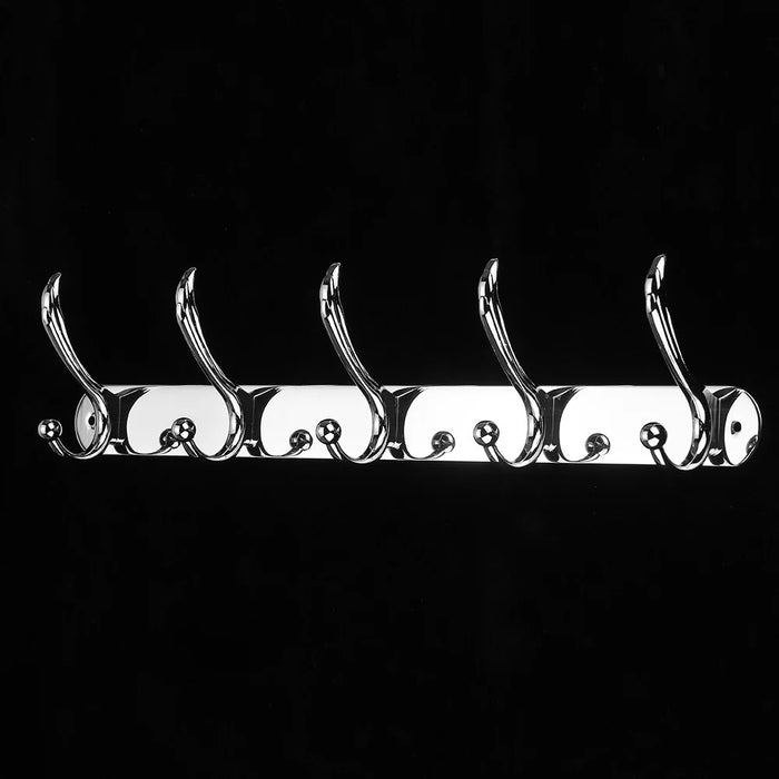 Wall Mounted Stainless Steel Hook Rack Cloth Hat Coat Hanger - 3