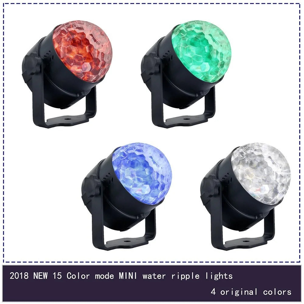 6W 15-Color Water Wave Projector Light Projecting Lamp with Remote Controller for Parties Accasions - UK Plug - 5