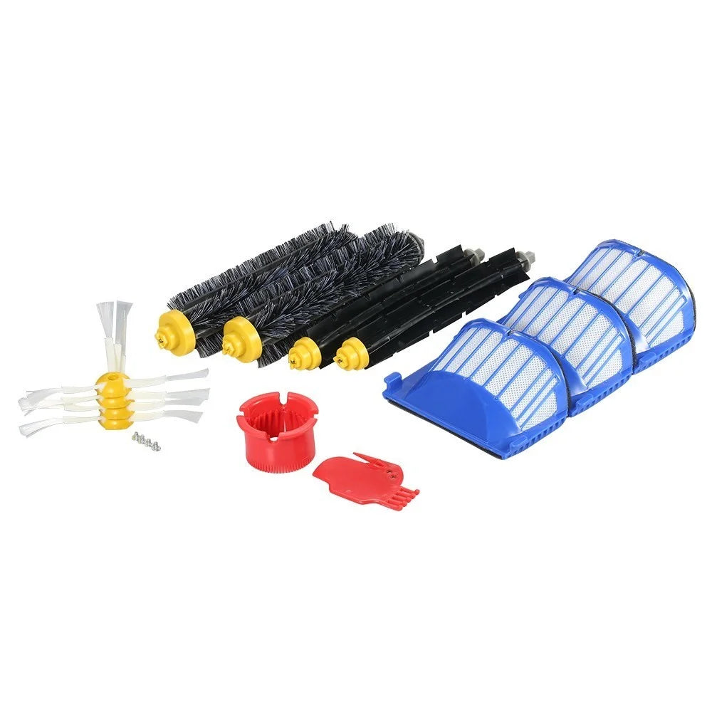 Pack of 13 Replacement Accessories Kit in 2 Bristle Brushes + 2 Flexible Brushes + 3 Filters + 4 Side Brushes + 2 Cleaning Tools for iRobot Roomba 600 Series Vacuum Cleaner - 7