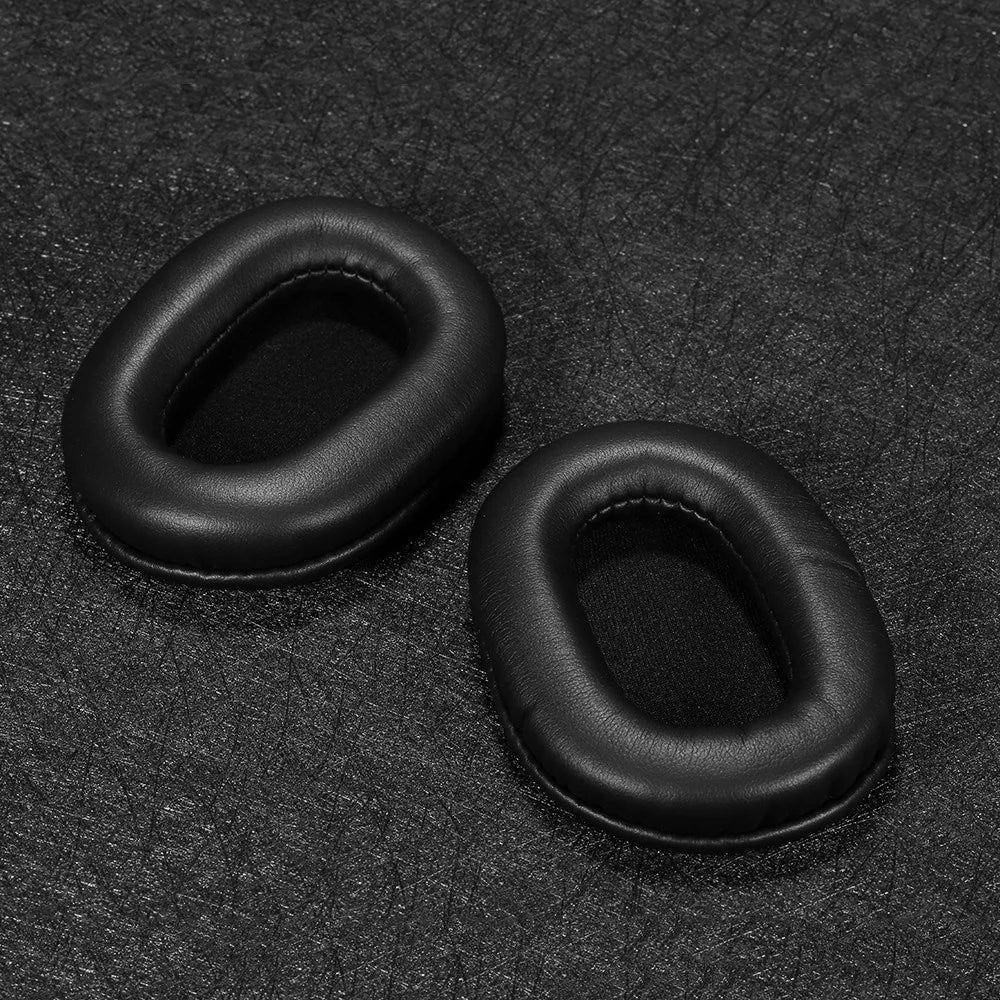 Replacement Protein Leather Memory Foam Ear Pad Cushion for Audio-technica ATH-M40x M50 M50S M20 M30 M40 ATH-SX1 Headphone - Black - 2