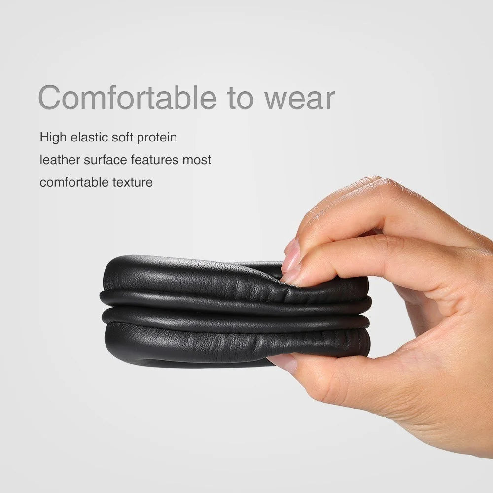 Replacement Protein Leather Memory Foam Ear Pad Cushion for Audio-technica ATH-M40x M50 M50S M20 M30 M40 ATH-SX1 Headphone - Black - 6