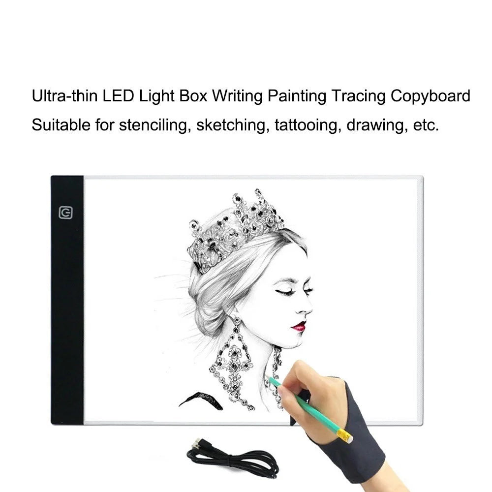 Ultra-Thin A4 LED Light Box Writing Painting Tracing Board - Style 2#: 335x233mm / With Adjustable Brightness - 2