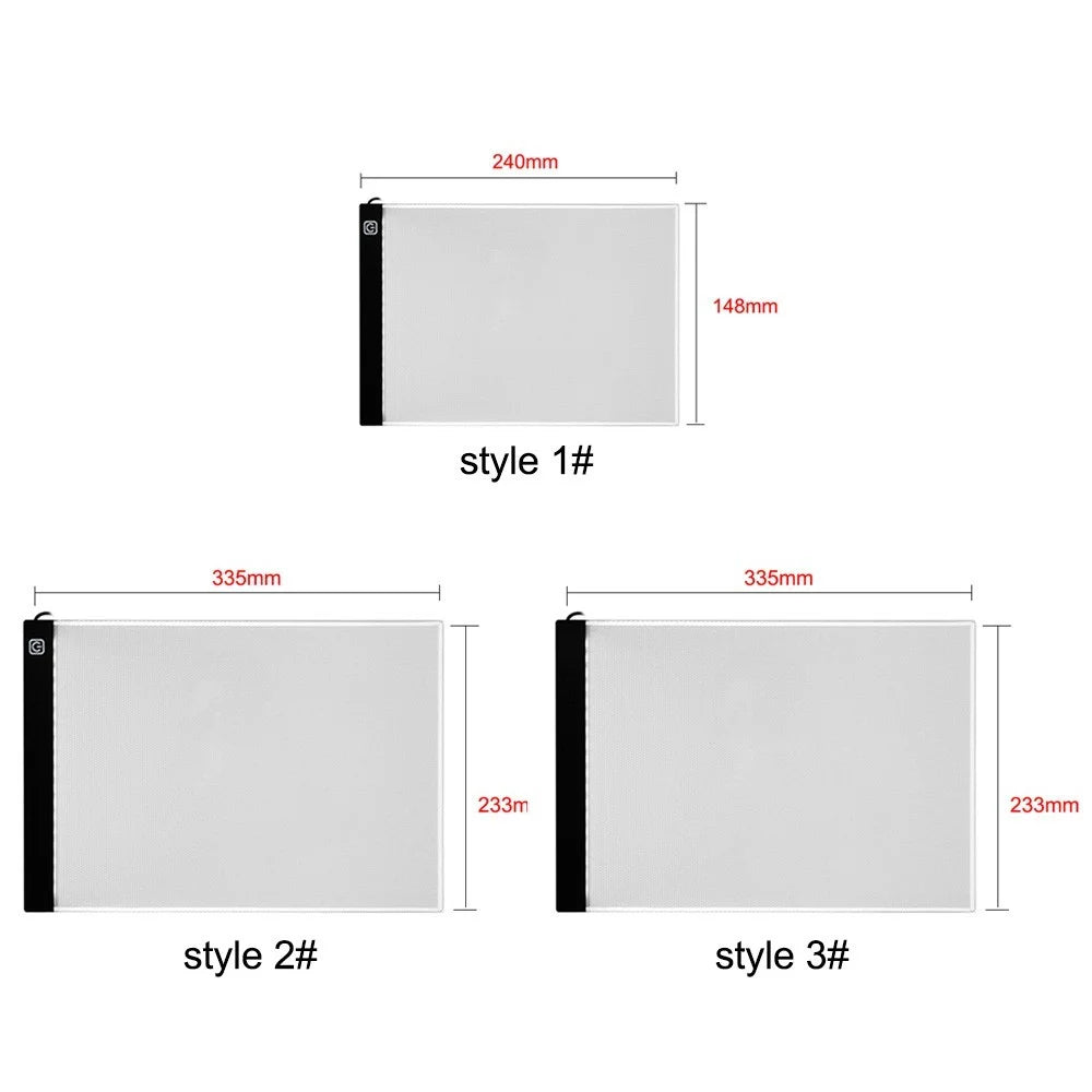 Ultra-Thin A4 LED Light Box Writing Painting Tracing Board - Style 2#: 335x233mm / With Adjustable Brightness - 5