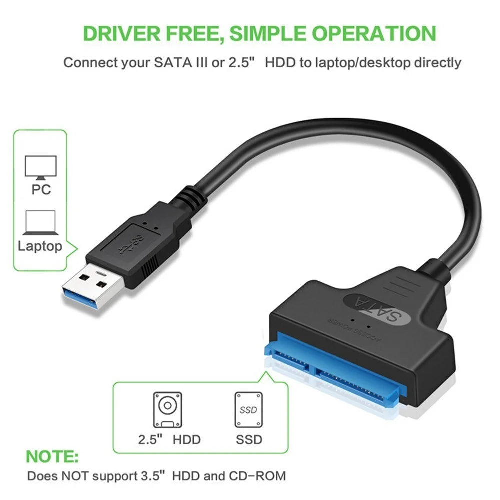 USB 3.0 to SATA Adapter Converter Cable - USB 3.0 - 3