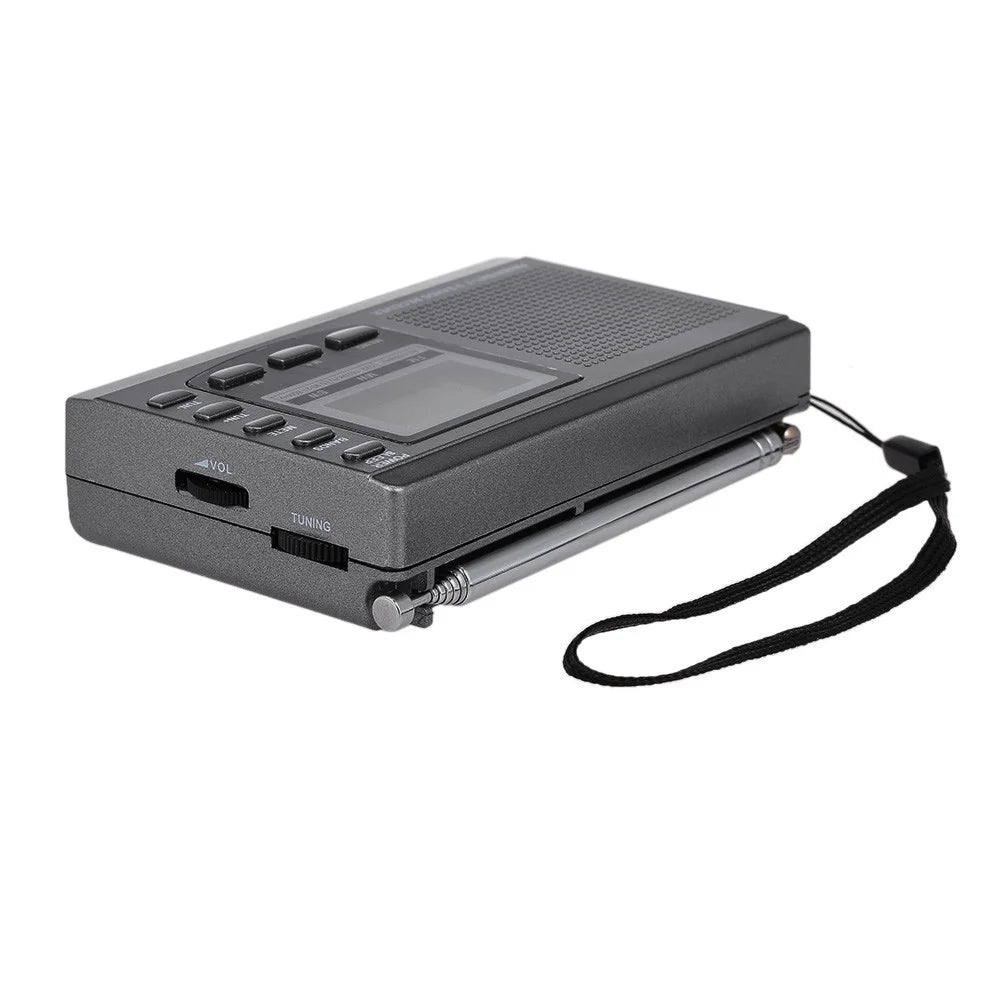 FM/AM/SW Radio Multiband Digital Stereo Radio Receiver with Earphone Output Time Display Alarm Clock Function - 1